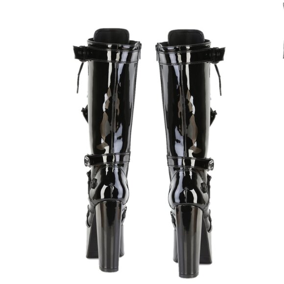 Demonia Torment Chunky Heel Platform Goth Punk Knee Boots - Picture 5 of 7